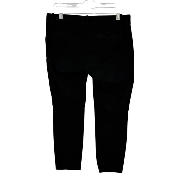 J Crew Minnie Crop Pants 6 Black Mid Rise Stretch Twill Skinny Side Zip Preppy - Picture 9 of 9